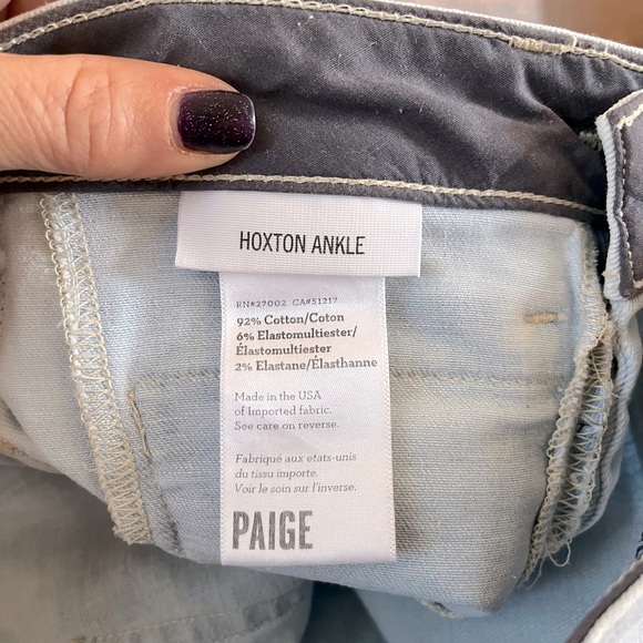 NWOT PAIGE Hoxton Ankle Jeans in Baylee Embroidery Jeans Size 24 - Picture 6 of 7